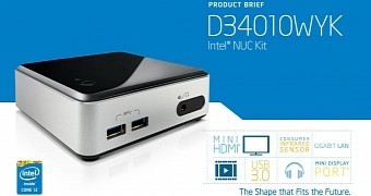 Intel NUC Kit D34010WYK and Board D34010WYB