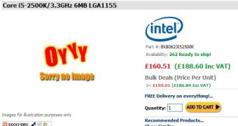 Intel Sandy Bridge Core i5-2500K CPUs Go on Sale in the UK