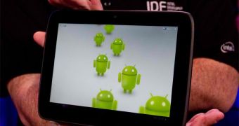Intel Atom Medfield tablet running Google's Android OS