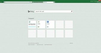 IE11 now displays a Bing search box in the new tab page