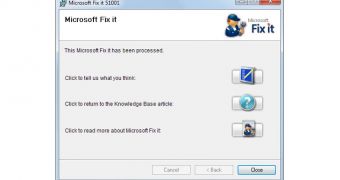 The Fix-It tool is only available as a manual download