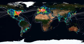 Heatmap of Operation Ghost Click infected machine locations