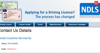 Contact form removed from National Driver License Service website