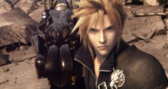 Here's Cloud Strife in Final Fantasy VII: Advent Children