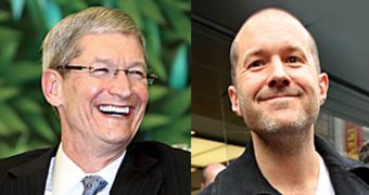 Apple CEO Tim Cook (left), and Jonathan Ive, SVP of Industrial Design