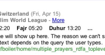 Islamic prayer times will be viewable in regular Google searches
