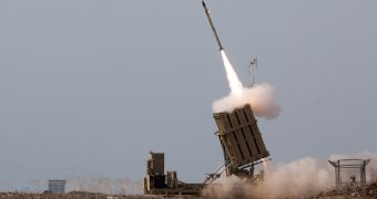 Iron Dome sends interceptor missile