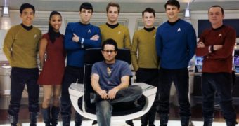 J.J. Abrams with the “Star Trek” cast
