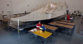 This should give you an impression of how large JWST's sunshield actually is