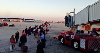 Passengers are evacuated at Jacksonville International Airport