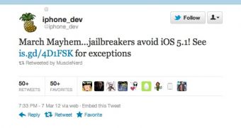 iPhone Dev warning retweeted by Musclenerd