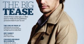 James Franco on the cover of the latest issue of The Advocate