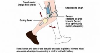 A basic schematic of the new, motorized knee