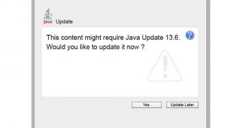 Fake Java update alert