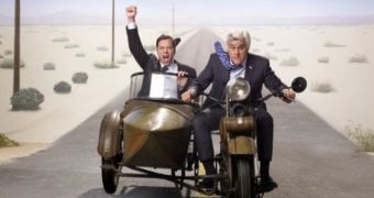 Jay Leno prepares to make way for Jimmy Fallon as presenter on the "Tonight Show"