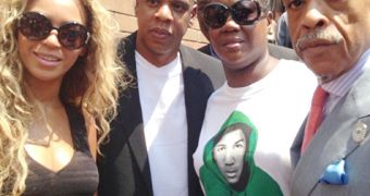 Beyonce, Jay Z and Rev. Al Sharpton with Trayvon Martin’s mother Sybrina Fulton