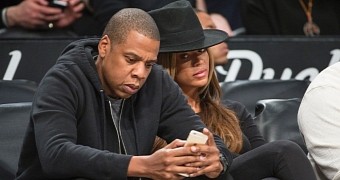 Jay Z and wife Beyonce at the games last month