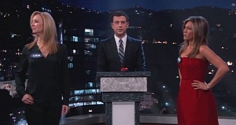 Lisa Kudrow and Jennifer Aniston turn rivals on Jimmy Kimmel
