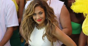 Jennifer Lopez skips on the FIFA World Cup performance at the Opening Ceremony