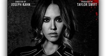 Jessica Alba as Domino in Taylor Swift's upcoming video for “Bad Blood”