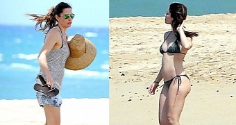 Jessica Biel shows off a small baby bump on Hawaii vacation