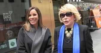 Joan Rivers talks to the paparazzi about Lindsay Lohan and Tori Spelling