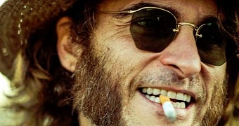 Joaquin Phoenix in character in "Inherent Vice" still