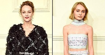 Vanessa Paradis and Lily-Rose Depp at the Chanel show in NYC