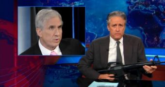 Jon Stewart uses humor to argue for the need for an honest conversation on gun violence