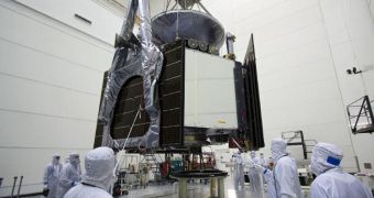 Juno is seen here undergoing preparations for a planned launch in August