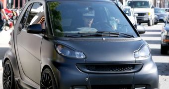 Justin Bieber at the wheel of his customized, eco-friendly Swag Car