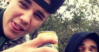 This is Justin Bieber last year, drinking beer and bragging about it on social media