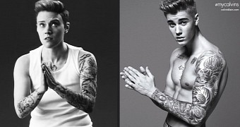 Kate McKinnon’s Justin Bieber in SNL skit, and the real thing in the Calvin Klein ads