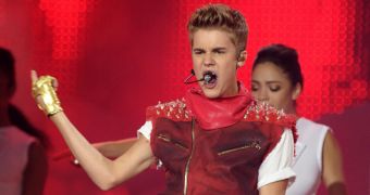 Justin Bieber busts a move during performance at 2012 MuchMusic Video Awards