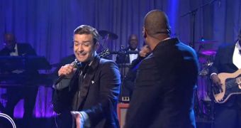 Justin Timberlake and Jay-Z perform “Suit & Tie” on Saturday Night Live