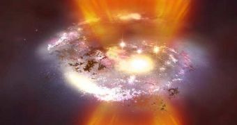 This rendition shows an incredible rate of stellar formation in the early Universe