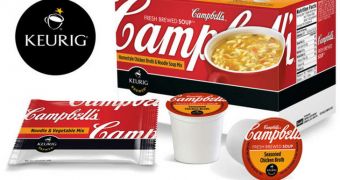 K-Cup Soup will be brewed with Keurig coffee machines