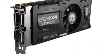 KFA2 GTX 570 MDS X4 graphics card with quad-monitor support