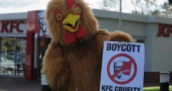 KFC protester gets chicken wings, nuggets thrown at him