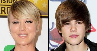 Kaley Cuoco has her hair cut short, totally looks like Justin Bieber