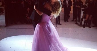 Kaley Cuoco wore a pink Vera Wang gown for her wedding to Ryan Sweeting