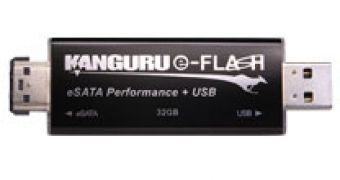 Kanguru e-Flash boasts both USB and eSATA interface