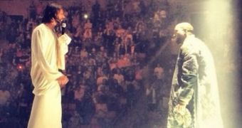 Yeezus Kanye West and “white Jesus” on stage in Seattle