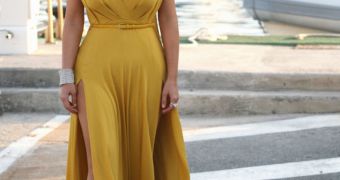 Kim Kardashian on the red carpet in Cannes, at the AmfAR gala