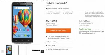 Karbonn Titanium S7 now up for reservations in India