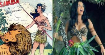 Katy Perry seems to have boosted her Jungle Girl image from the Katy Keene comics