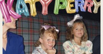 Katy Perry reveals "Birthday" artwork with vintage photo of herself and her sister