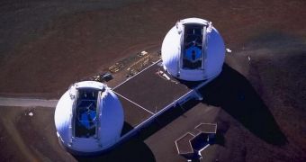 The twin Keck telescopes, in Hawaii