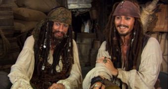 Keith Richards and Johnny Depp as father and son in Disney’s “Pirates”
