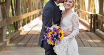 Kelly Clarkson and Brandon Blackstock on their wedding day in Tennessee
